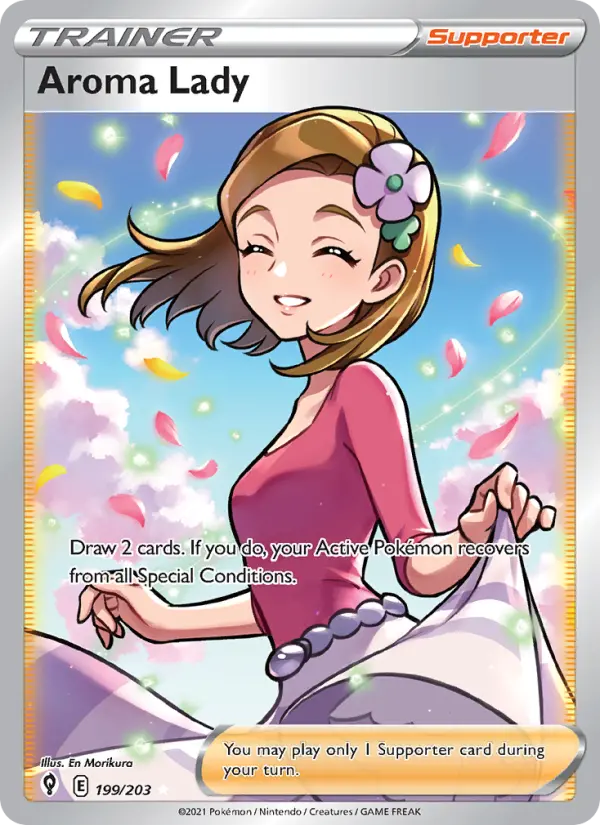 Aroma Lady 199 — Evolving Skies 199, Holofoil finish