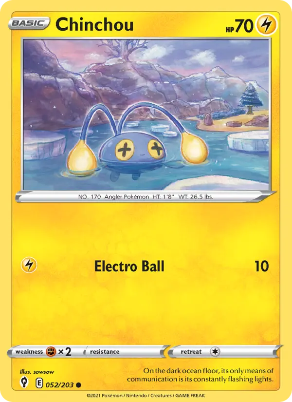 Chinchou 52 card from Evolving Skies