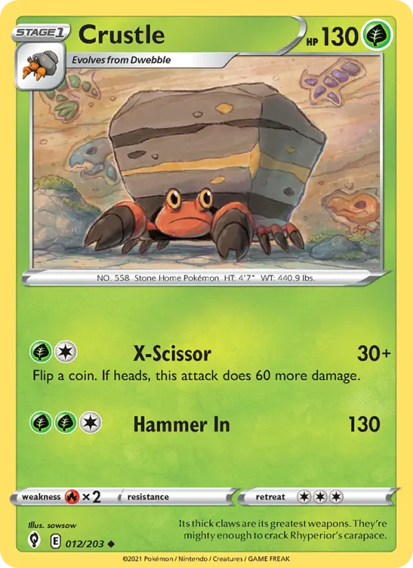 Crustle 12 card from Evolving Skies