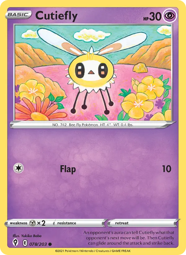 Cutiefly 78 card from Evolving Skies