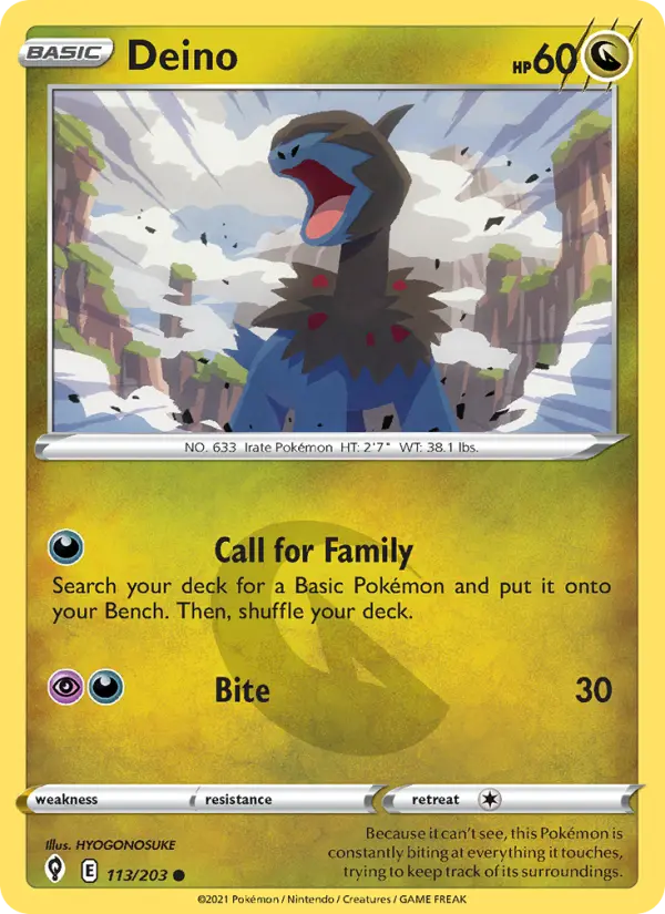 Deino 113 card from Evolving Skies