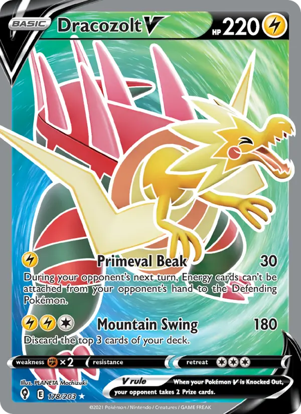 Dracozolt V 178 — Evolving Skies 178, Holofoil finish