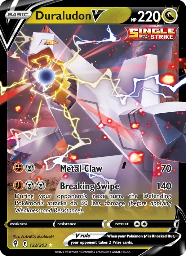 Duraludon V 122 — Evolving Skies 122, Holofoil finish