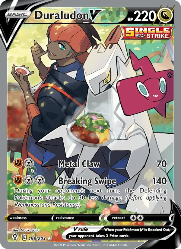 Duraludon V 198 card from Evolving Skies