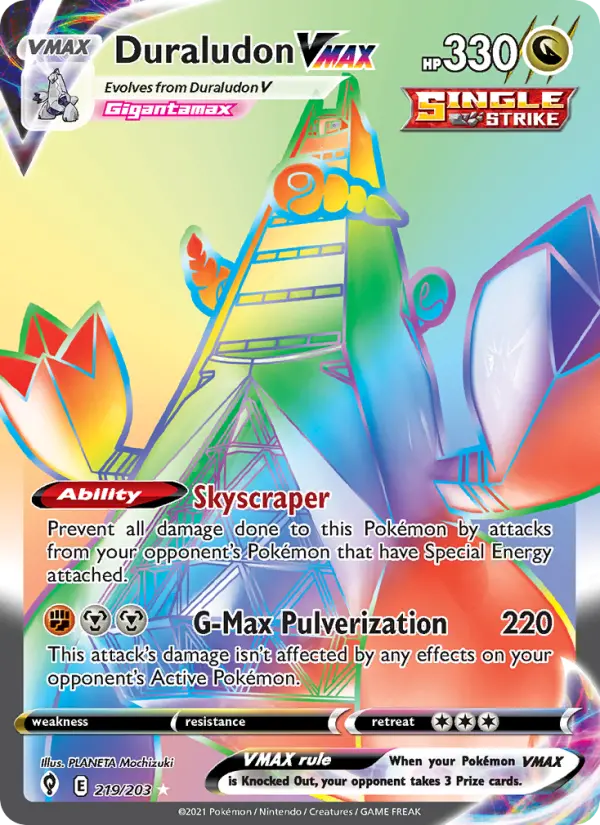 Duraludon VMAX 219 — Evolving Skies 219, Holofoil finish