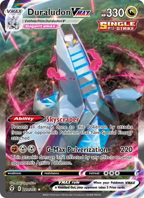 Duraludon VMAX 220 card from Evolving Skies