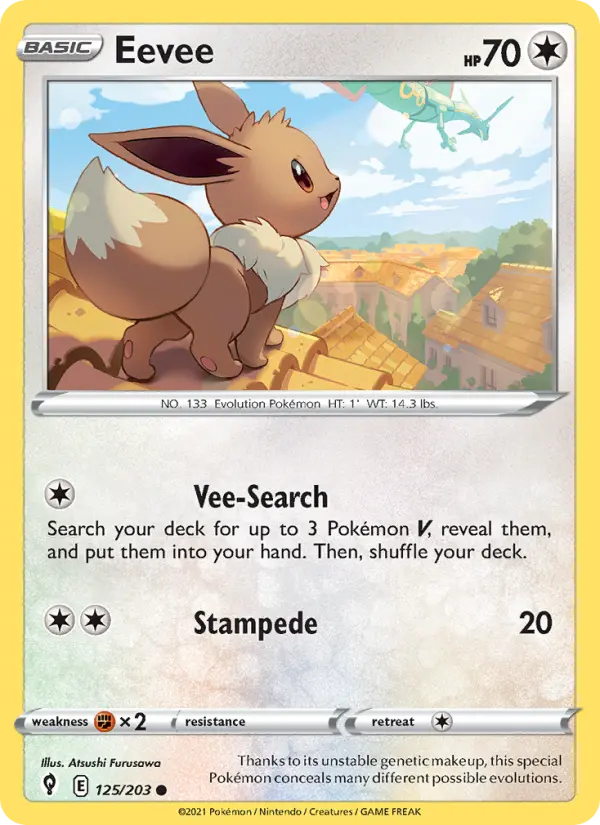 Eevee 125 card from Evolving Skies