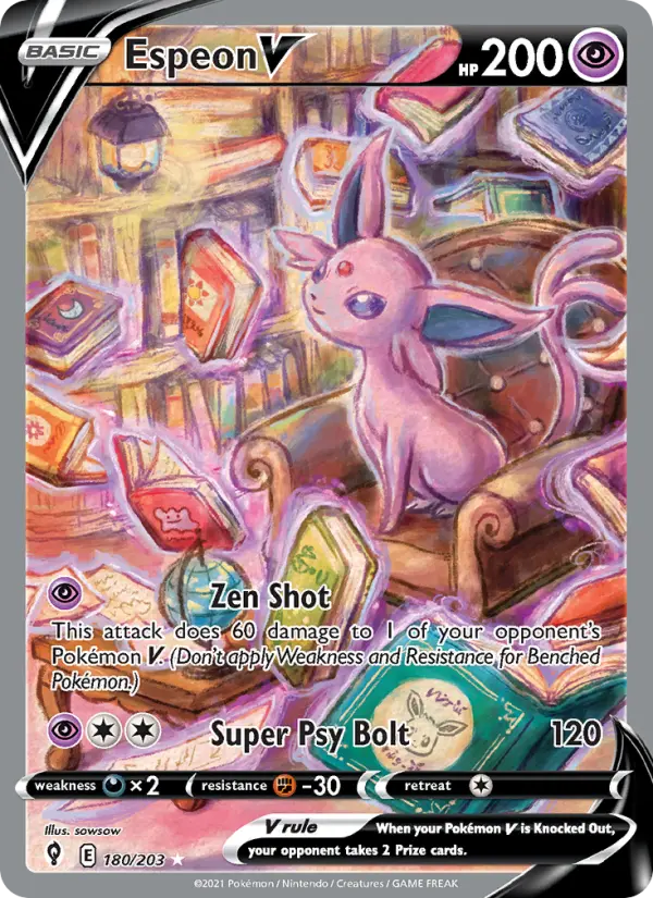 Espeon V 180 card from Evolving Skies