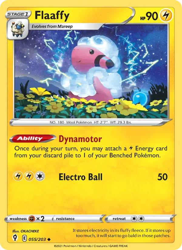 Flaaffy 55 card from Evolving Skies