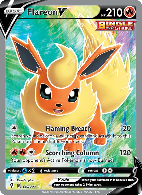 Flareon V 169 card from Evolving Skies