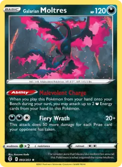 Galarian Moltres — Evolving Skies #93