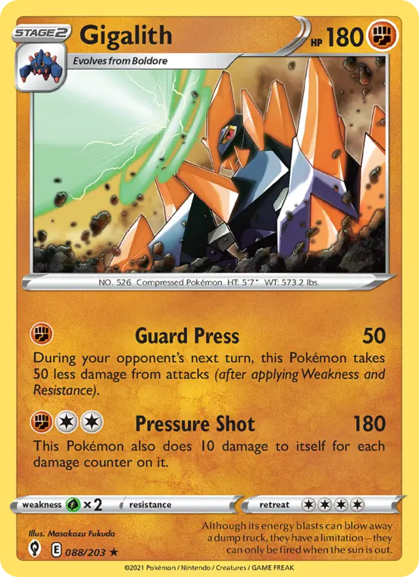 Gigalith 88 card from Evolving Skies