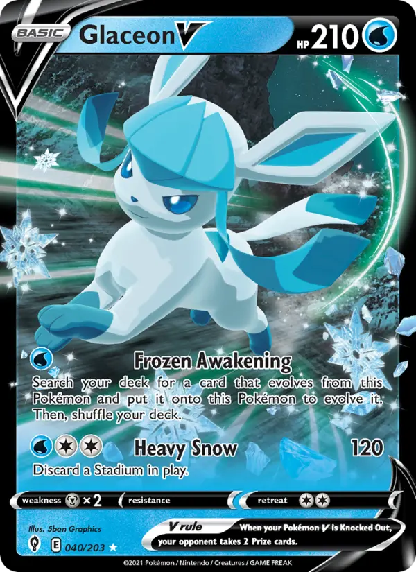 Glaceon V 40 card from Evolving Skies