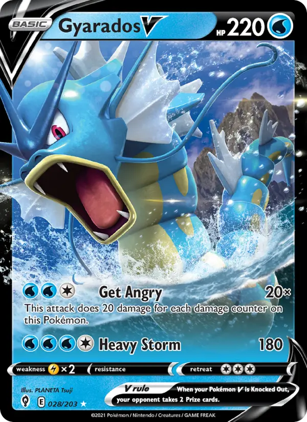 Gyarados V 28 — Evolving Skies 28, Holofoil finish