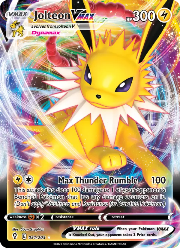 Jolteon VMAX 51 card from Evolving Skies