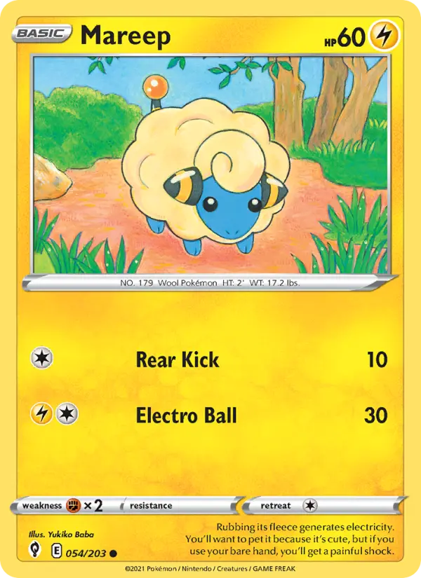 Mareep 54 card from Evolving Skies