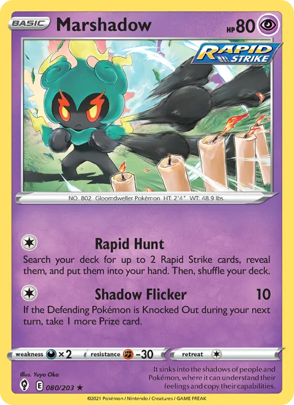 Marshadow 80 card from Evolving Skies