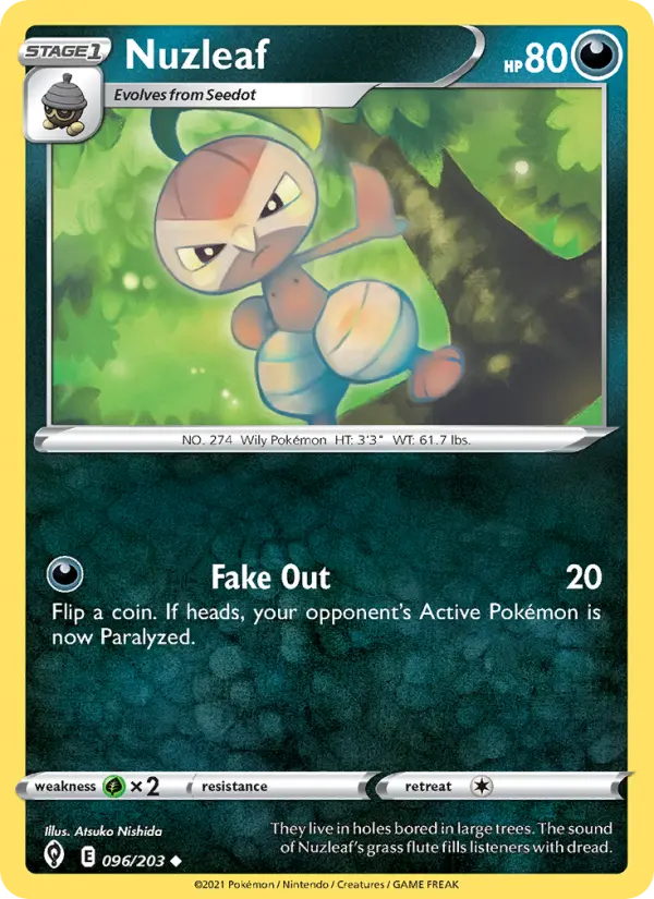 Nuzleaf 96 card from Evolving Skies