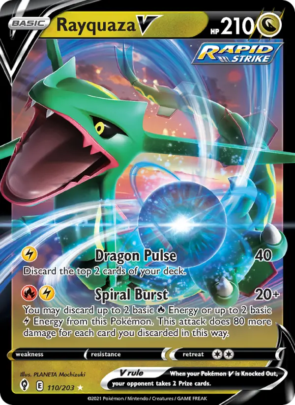 Rayquaza V 110 — Evolving Skies 110, Holofoil finish