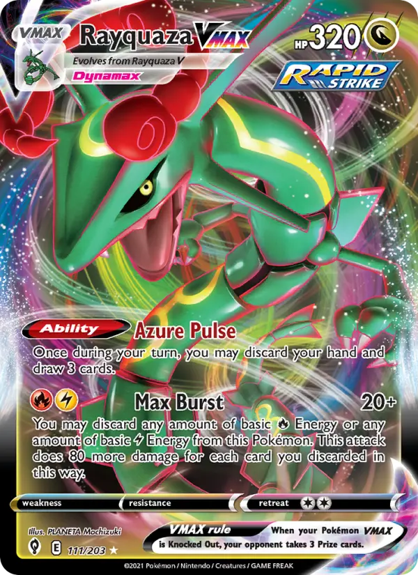 Rayquaza VMAX 111 — Evolving Skies 111, Holofoil finish