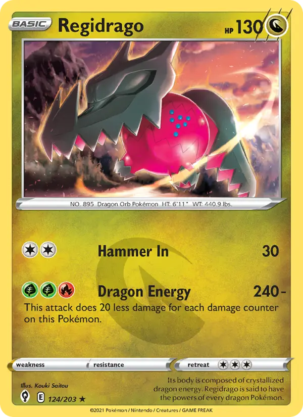 Regidrago 124 card from Evolving Skies
