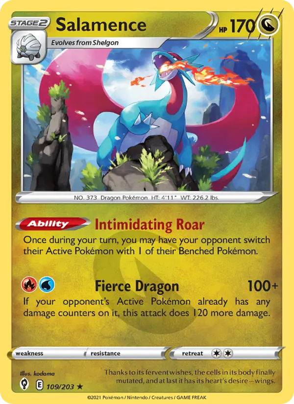 Salamence 109 — Evolving Skies 109, Holofoil finish