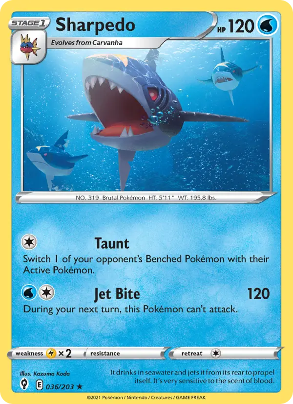 Sharpedo 36 card from Evolving Skies