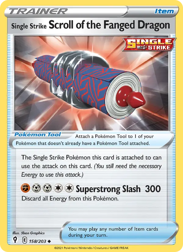 Single Strike Scroll of the Fanged Dragon 158 — Evolving Skies 158, Normal finish