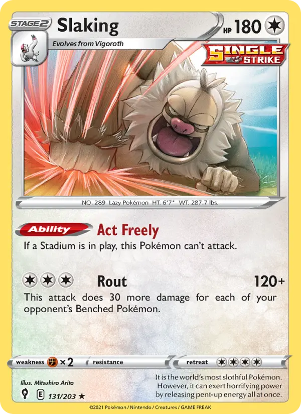 Slaking 131 card from Evolving Skies