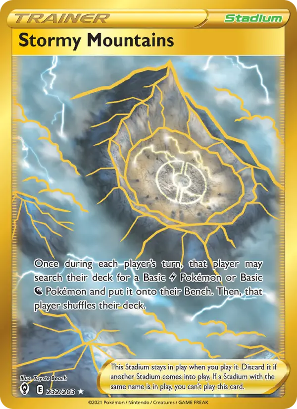 Stormy Mountains 232 card from Evolving Skies