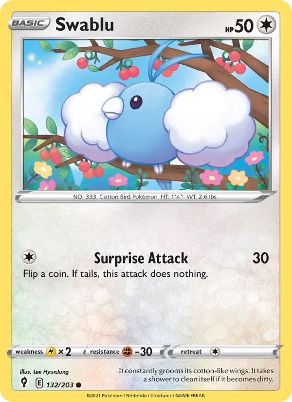 Swablu 132 — Evolving Skies 132, Normal finish