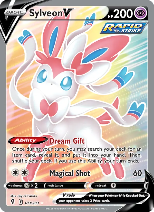 Sylveon V 183 — Evolving Skies 183, Holofoil finish