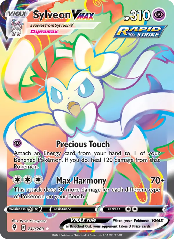 Sylveon VMAX 211 card from Evolving Skies