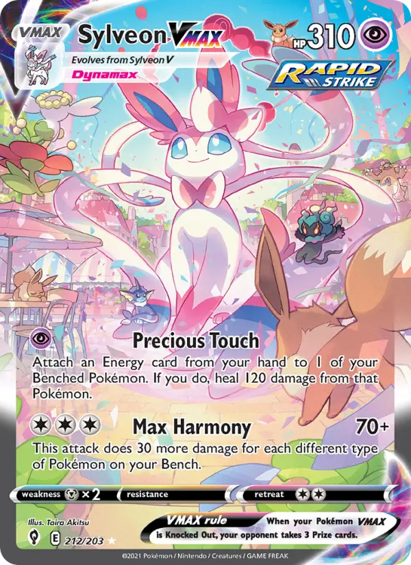 Sylveon VMAX 212 card from Evolving Skies