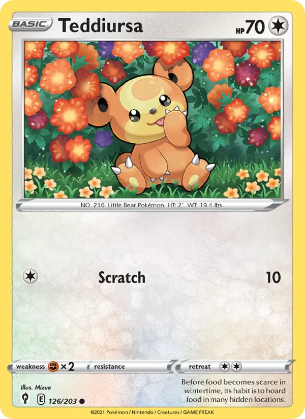 Teddiursa 126 — Evolving Skies 126, Normal finish