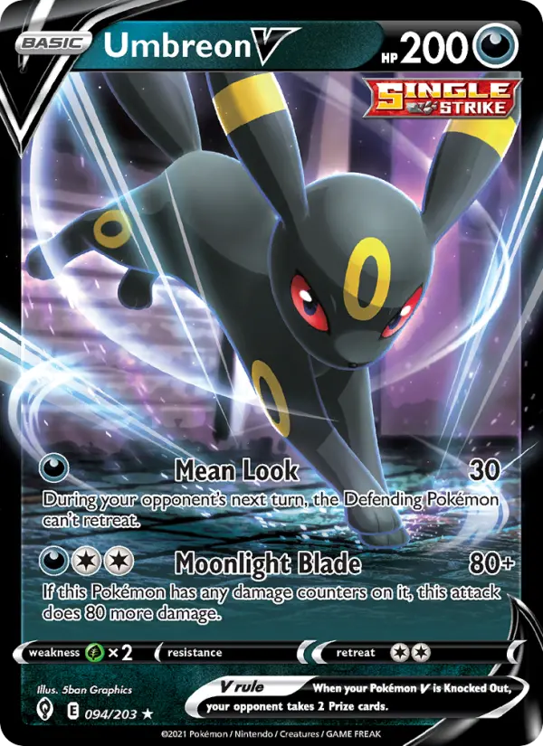 Umbreon V 94 — Evolving Skies 94, Holofoil finish