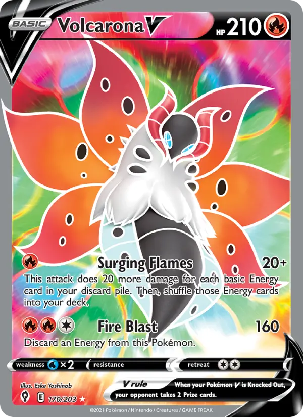Volcarona V 170 card from Evolving Skies