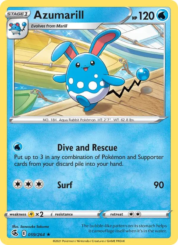 Azumarill 59 — Fusion Strike 59, Normal finish