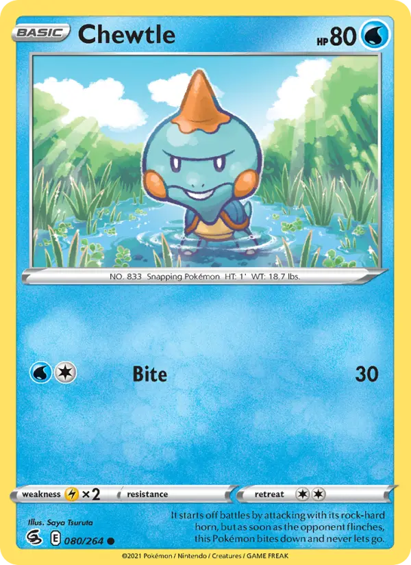 Chewtle 80 card from Fusion Strike