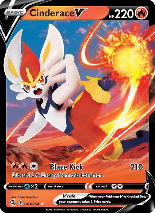 Cinderace V 43 card from Fusion Strike