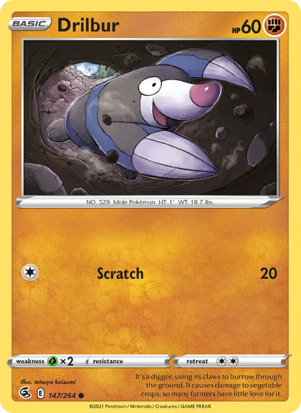 Drilbur 147 card from Fusion Strike