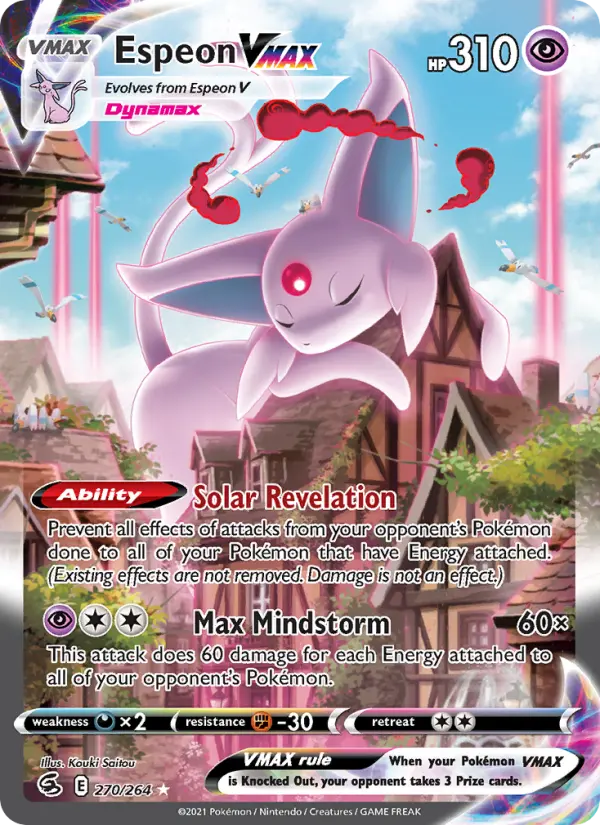 Espeon VMAX 270 — Fusion Strike 270, Holofoil finish