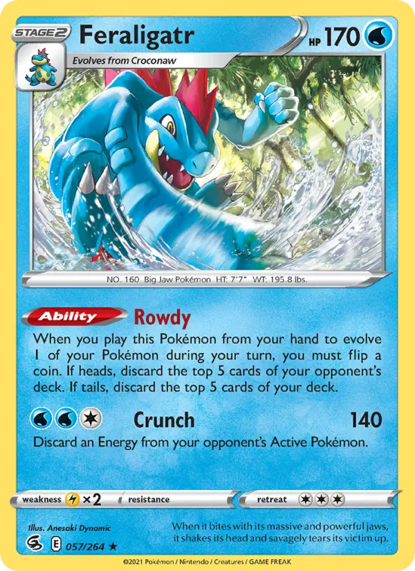 Feraligatr 57 — Fusion Strike 57, Holofoil finish