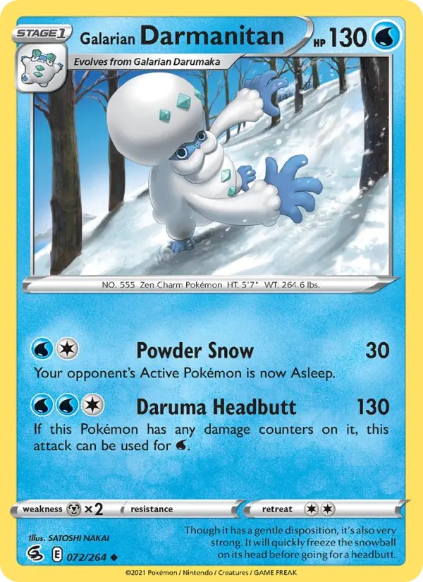 Galarian Darmanitan 72 card from Fusion Strike