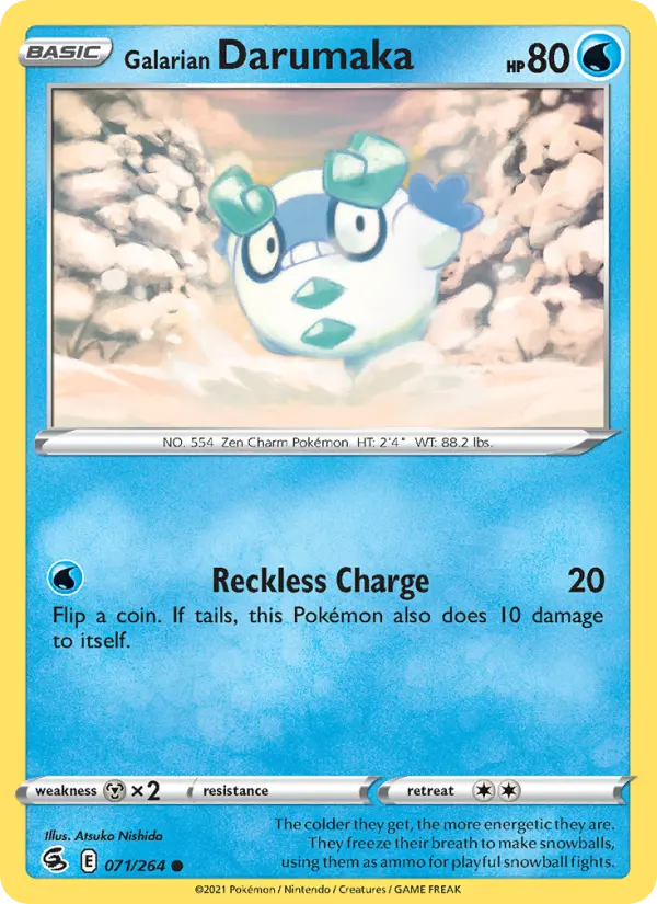 Galarian Darumaka 71 card from Fusion Strike