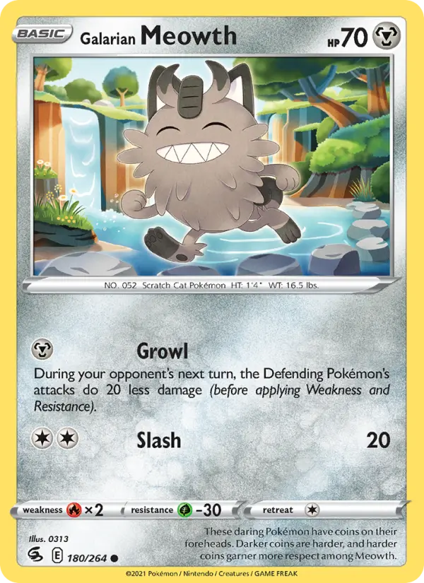 Galarian Meowth 180 — Fusion Strike 180, Normal finish