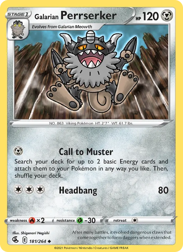 Galarian Perrserker 181 — Fusion Strike 181, Normal finish