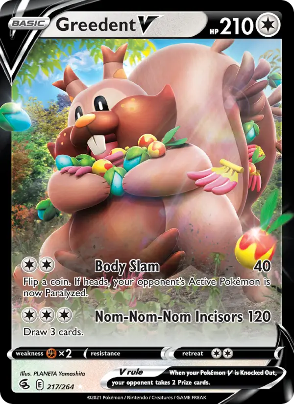 Greedent V 217 card from Fusion Strike
