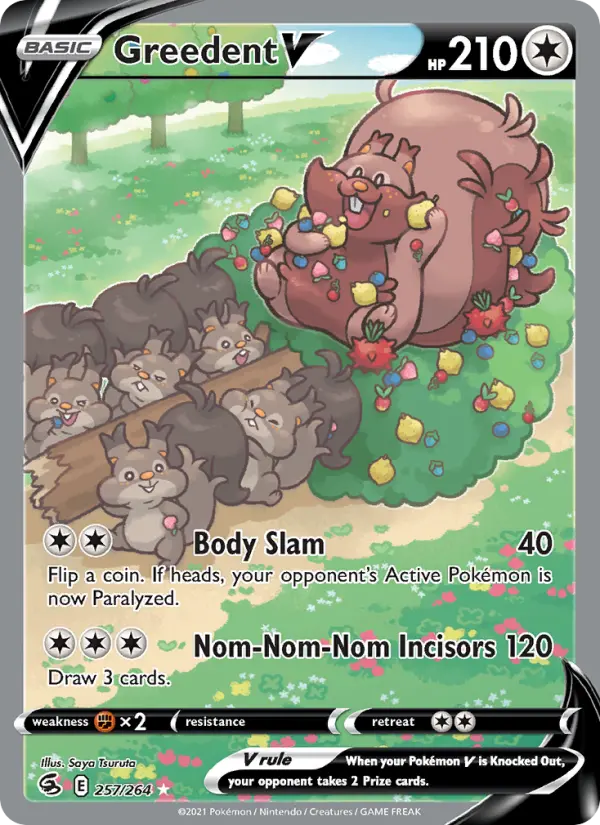 Greedent V 257 card from Fusion Strike