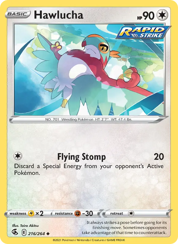 Hawlucha 216 card from Fusion Strike